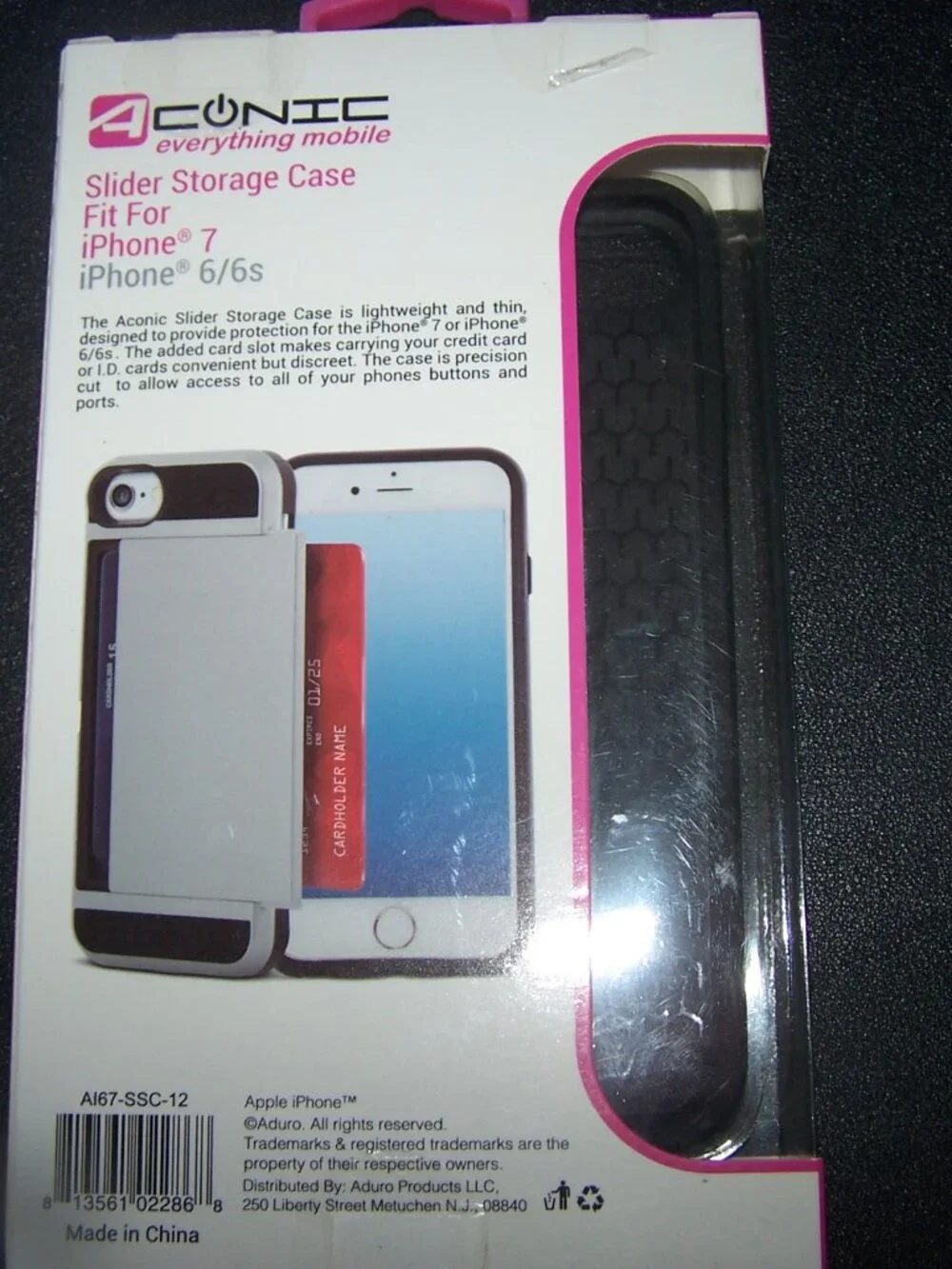 Aconic Silver Slider Storage Case A167-SSC-12 Fits iPhone 6/6S/7 NIB
